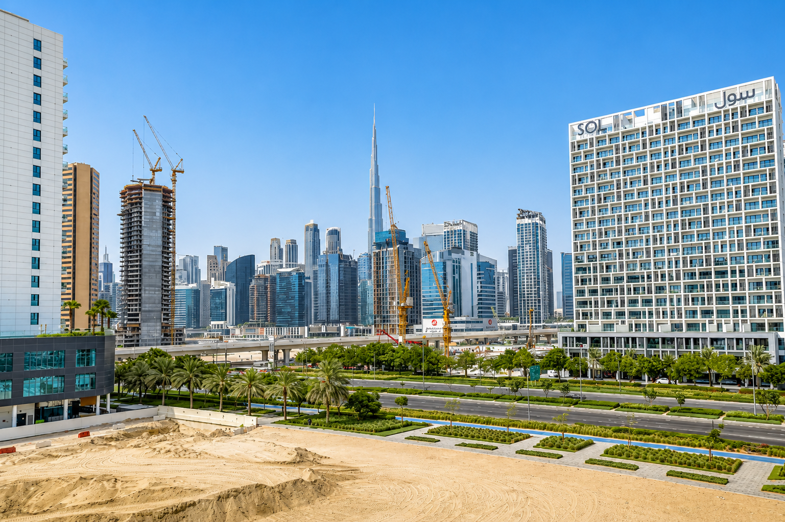 Dubai skyline view